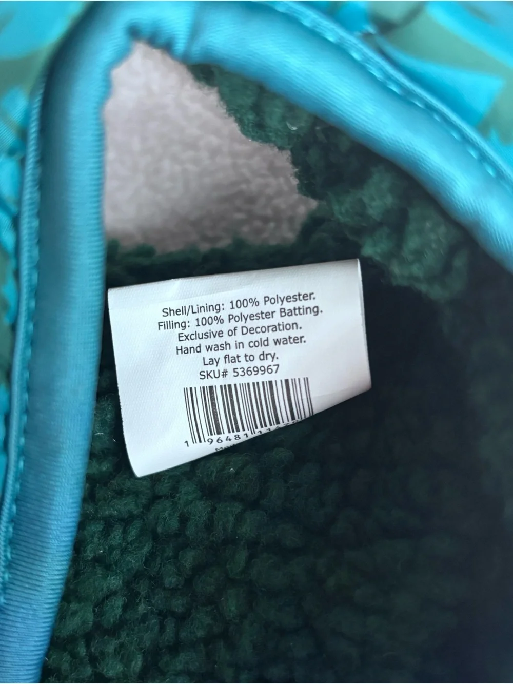 Teal & Dark Green Quilted Dog Puffer Jacket Size S